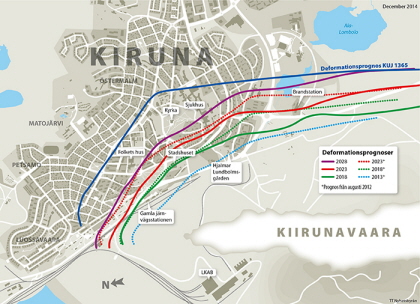 Markdeformationer i Kiruna