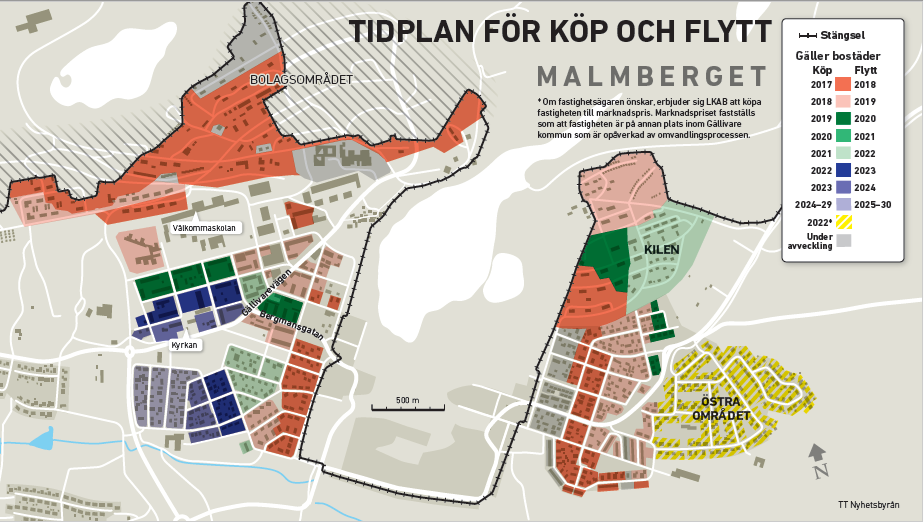 Tidplan och karta Malmberget