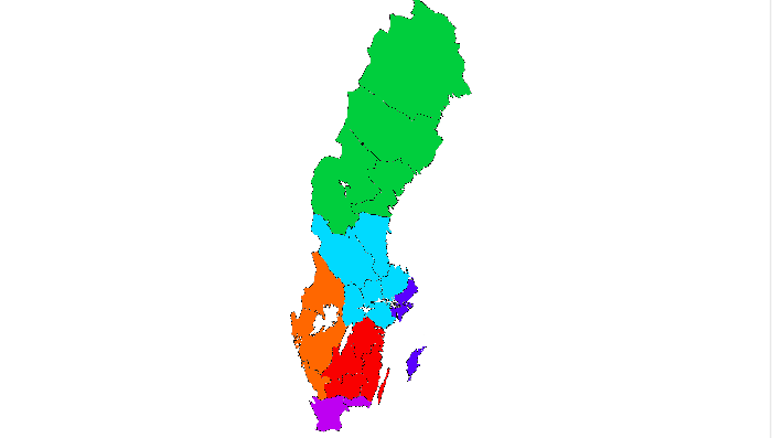 Karta regionindelning