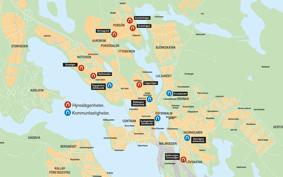 Rikshems övertagande - karta