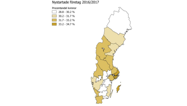Karta kvinnligt nyföretagande