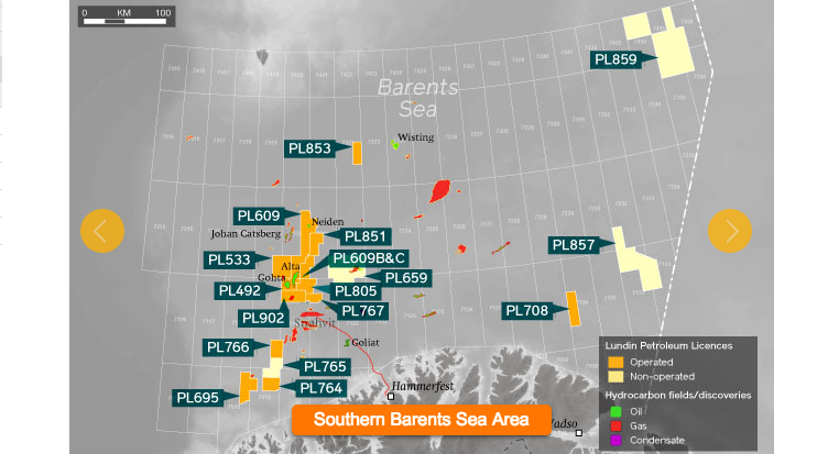 Lundin karta Barents hav
